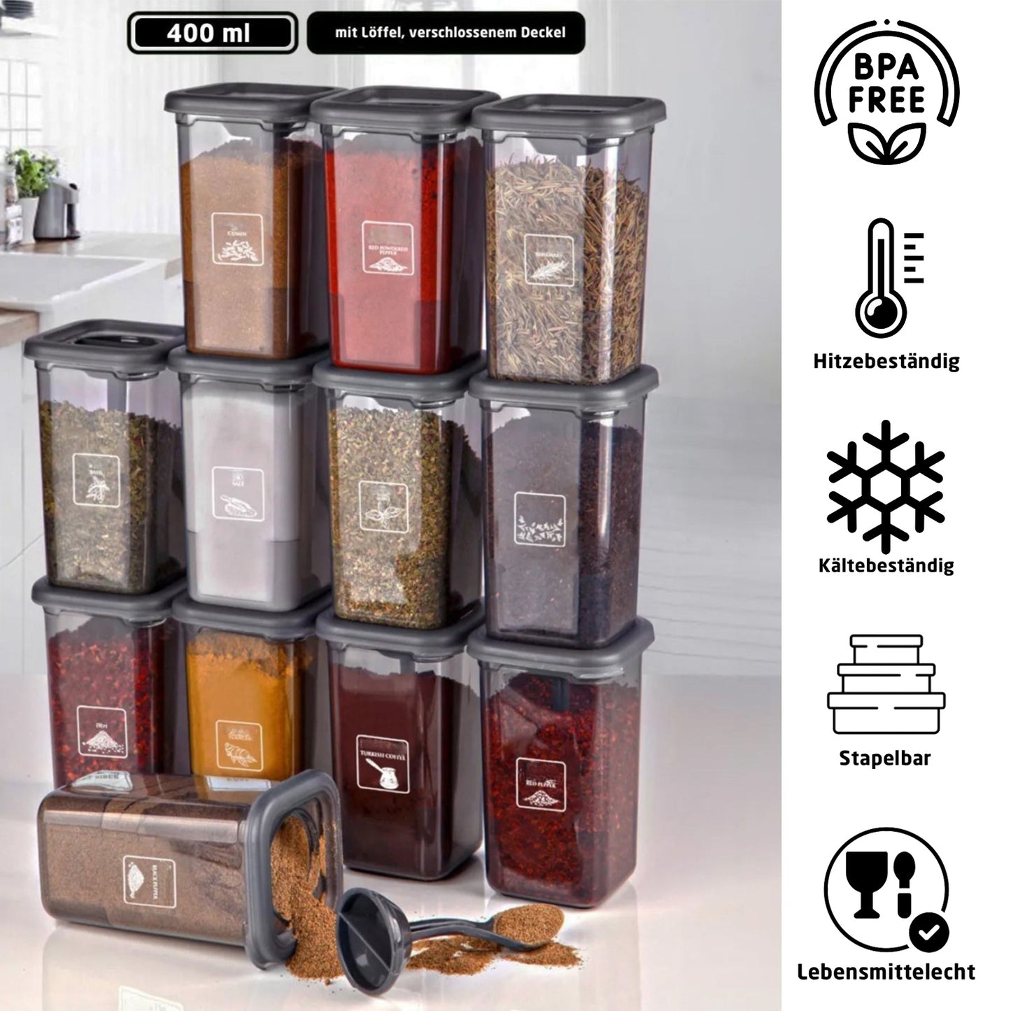 Gewürzdosen Set 12'er 400ml