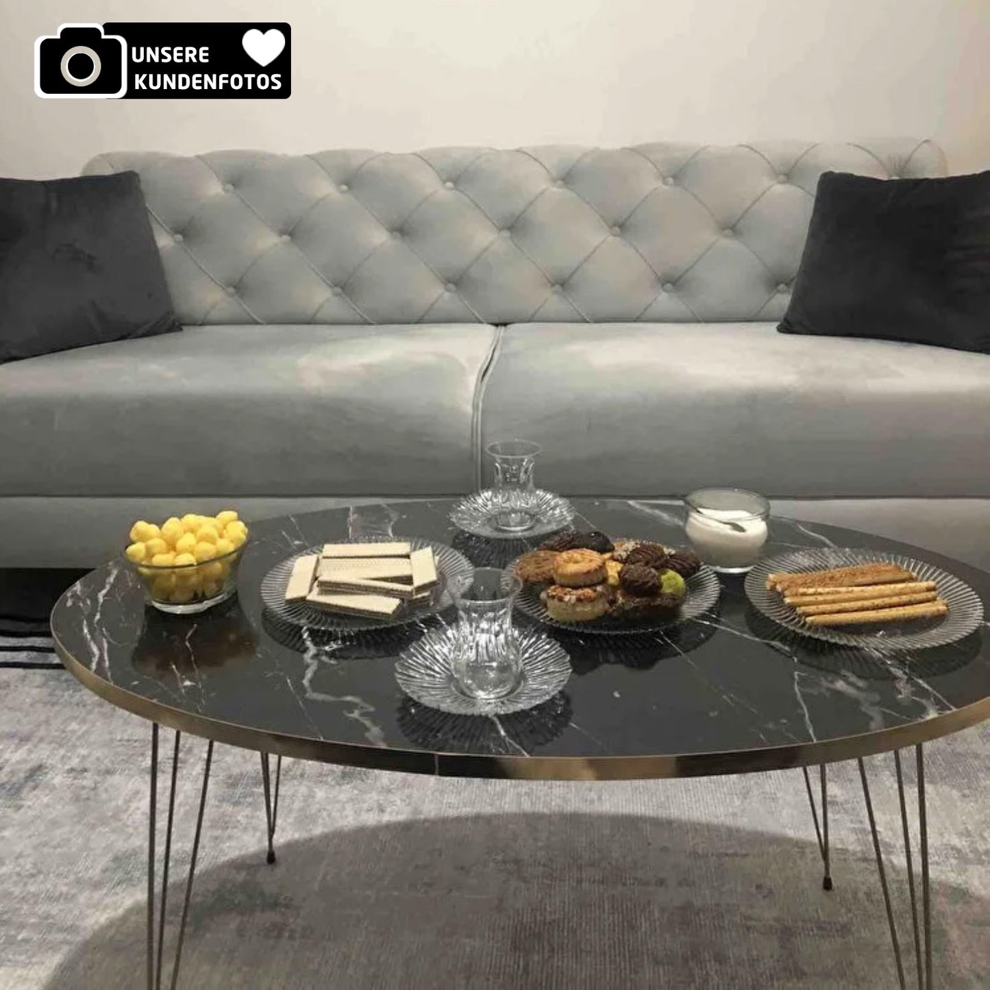 Couchtisch & Beistelltische 4'er Set Oval 4x Farben