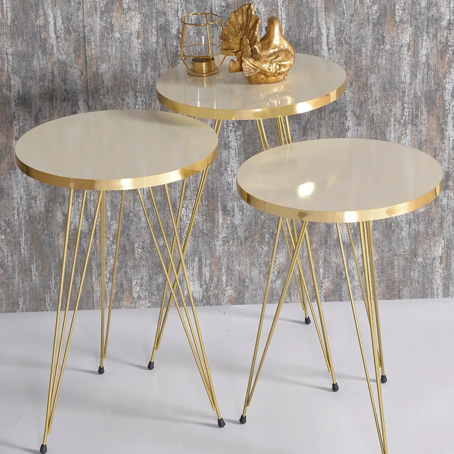 Couchtisch & Beistelltische 4'er Set Oval 4x Farben