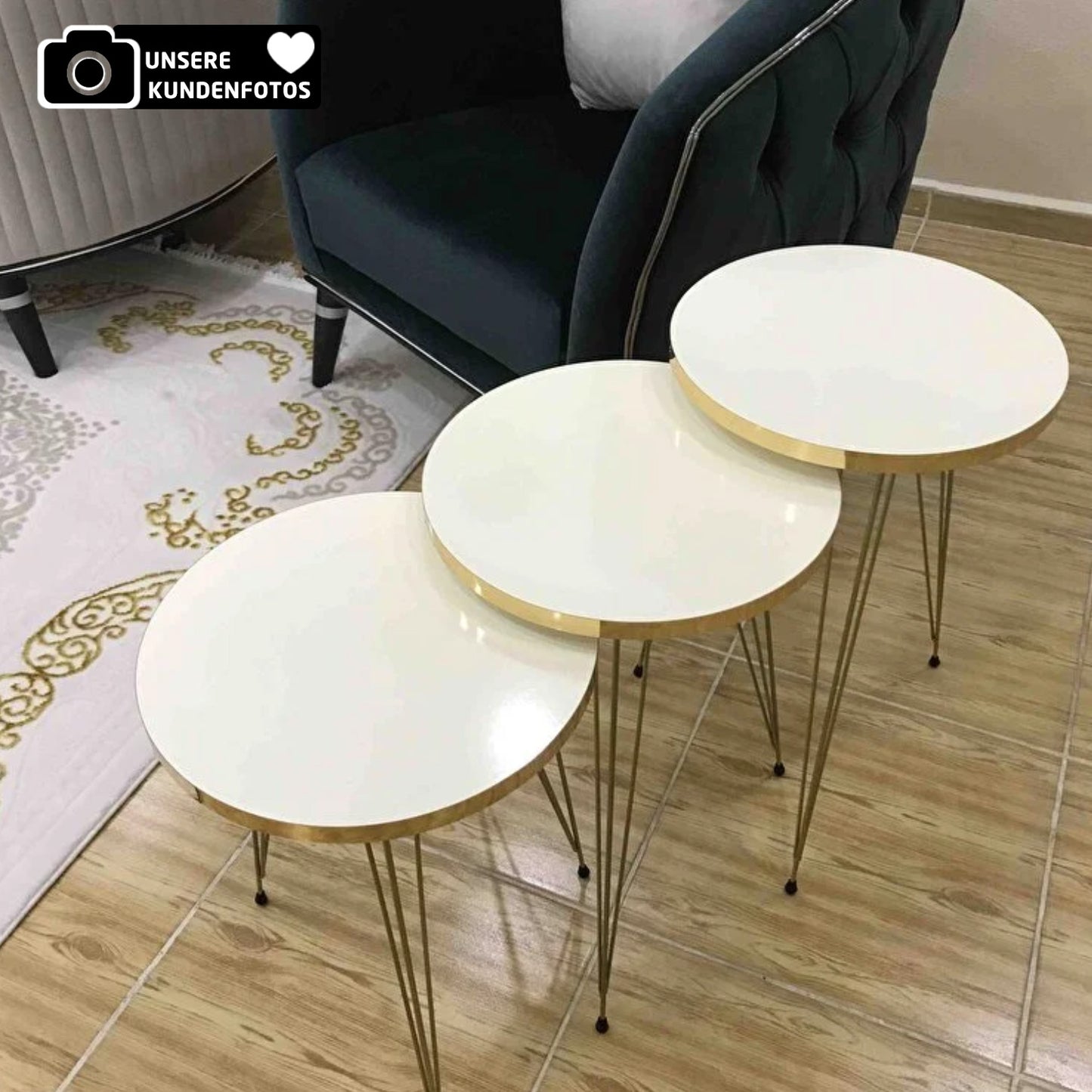 Couchtisch & Beistelltische 4'er Set Oval 4x Farben
