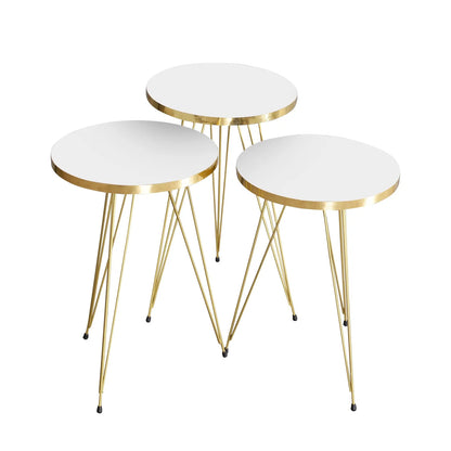Couchtisch & Beistelltische 4'er Set Oval 4x Farben