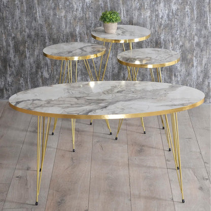 Couchtisch & Beistelltische 4'er Set Oval 4x Farben