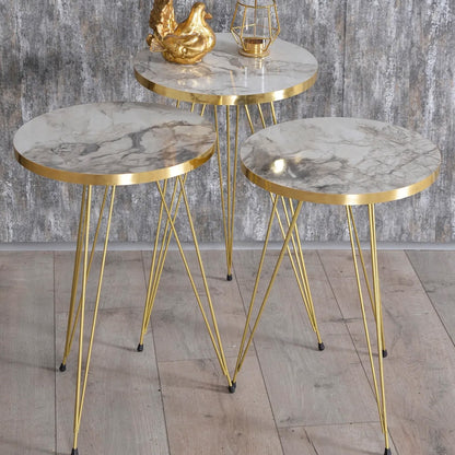 Couchtisch & Beistelltische 4'er Set Oval 4x Farben