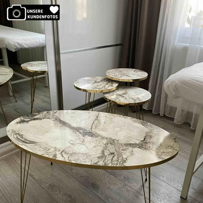 Couchtisch & Beistelltische 4'er Set Oval 4x Farben