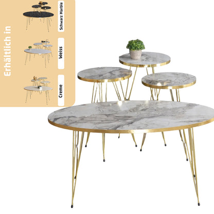 Couchtisch & Beistelltische 4'er Set Oval 4x Farben
