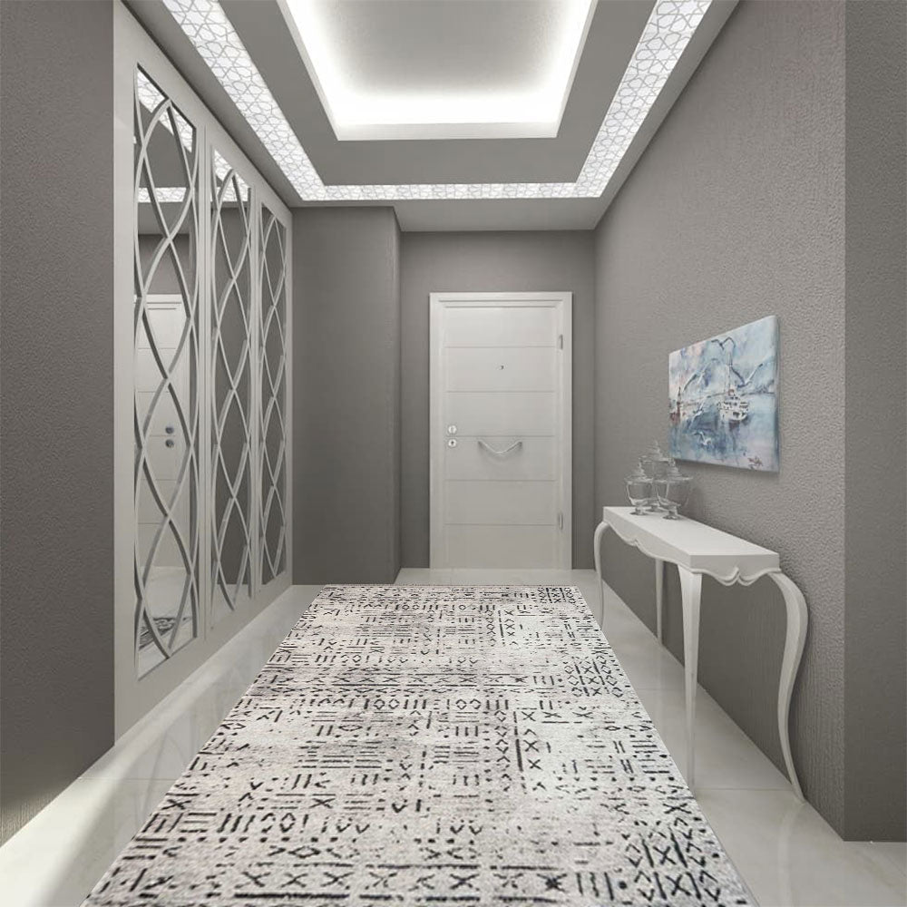 Teppich Aztek Design 8x Größen in Grau