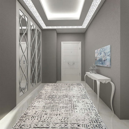Teppich Aztek Design 8x Größen in Grau