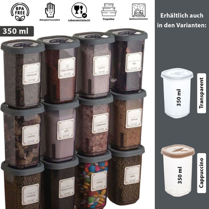Gewürzbehälter 12x Stück 3x Designs 350ml