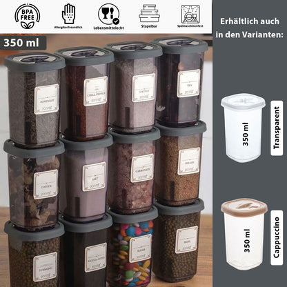 Gewürzbehälter 12x Stück 3x Designs 350ml