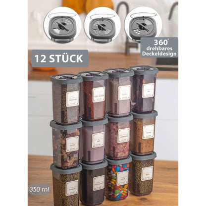 Gewürzbehälter 12x Stück 3x Designs 350ml