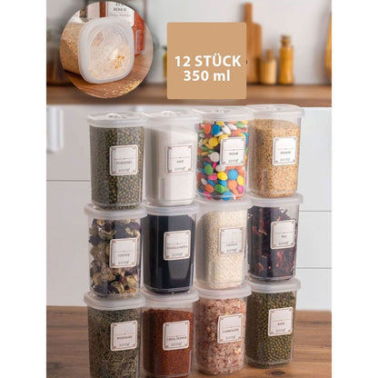 Gewürzbehälter 12x Stück 3x Designs 350ml