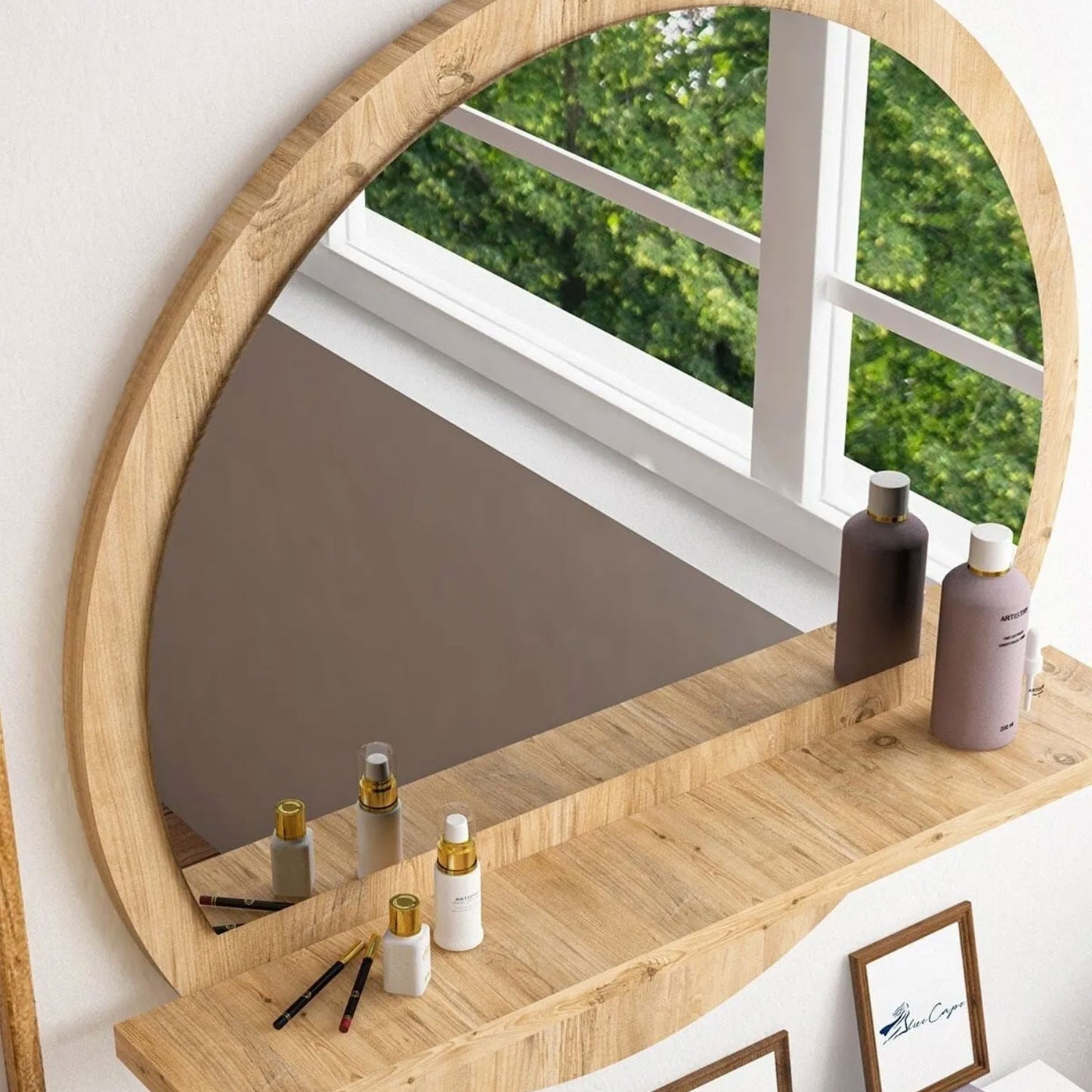 Wandspiegel Holz in 5x Designs 60cm