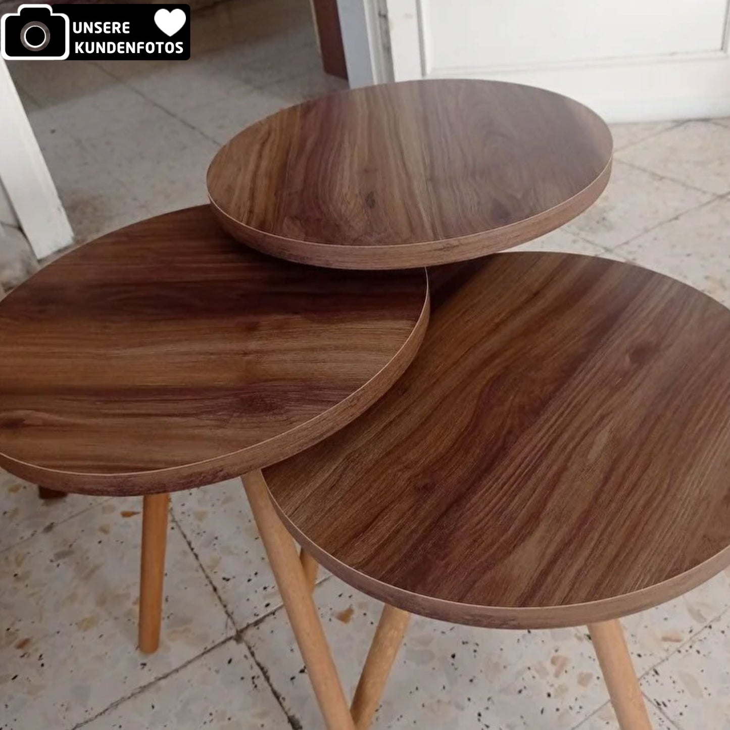 Beistelltisch 3'er Set in 4x Designs