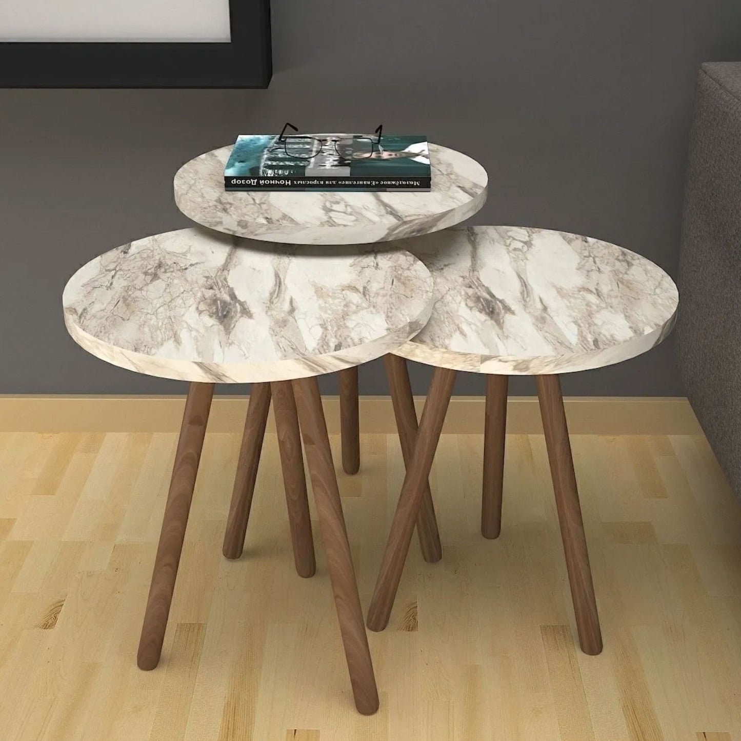 Beistelltisch 3'er Set in 4x Designs