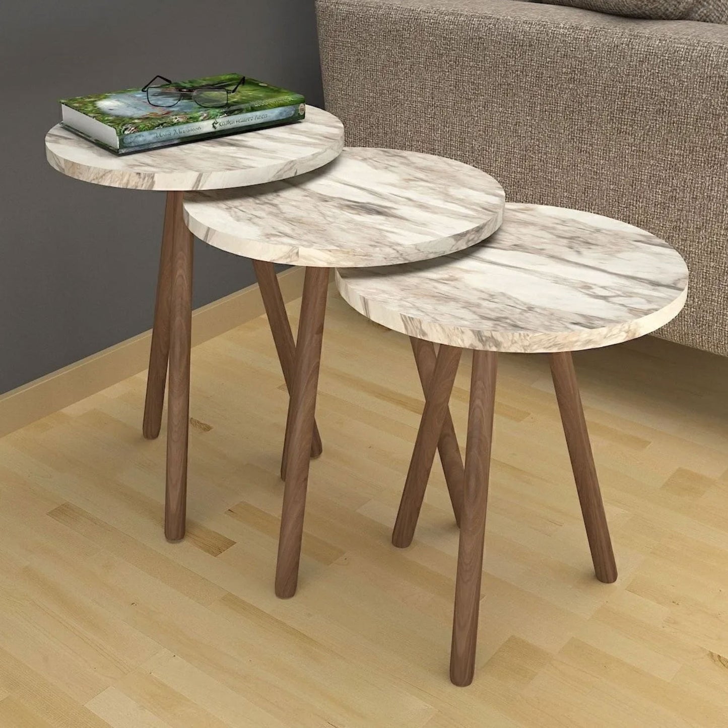 Beistelltisch 3'er Set in 4x Designs