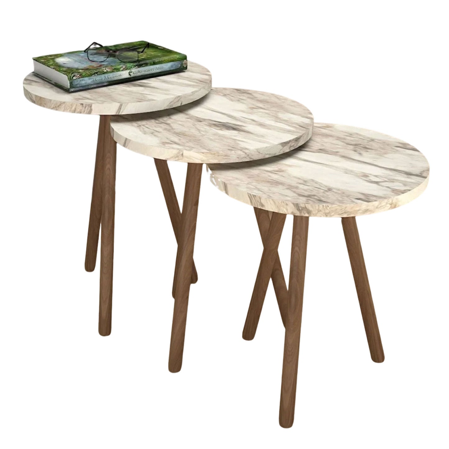 Beistelltisch 3'er Set in 4x Designs