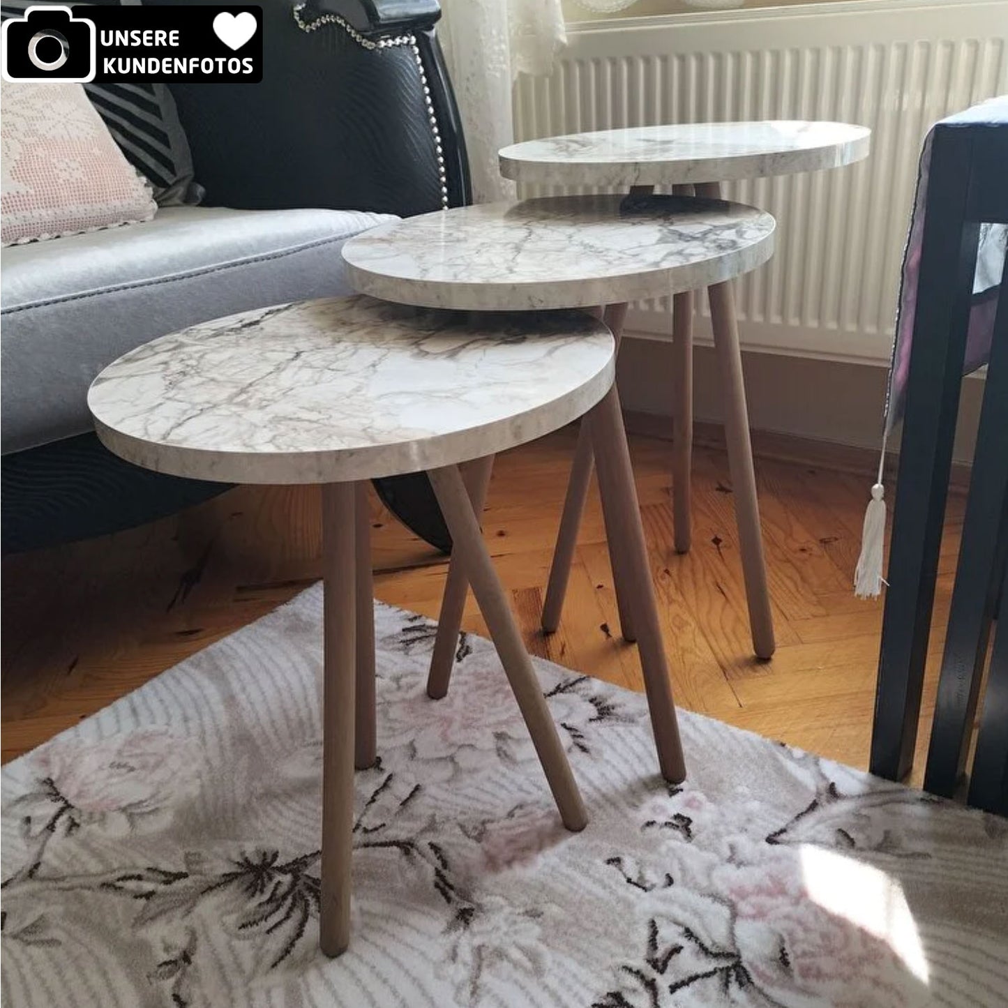 Beistelltisch 3'er Set in 4x Designs