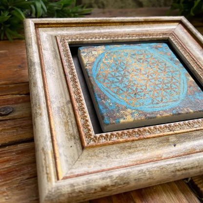 Exklusives Wandbild Antike Türkis 20x20 aus Naturstein