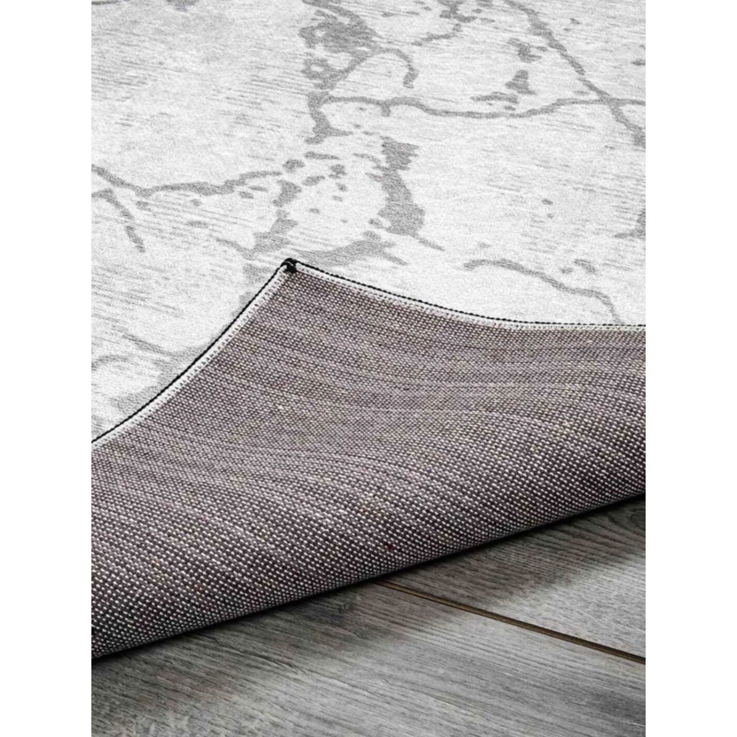 Premium Wohnzimmer Teppich Grau Marmor