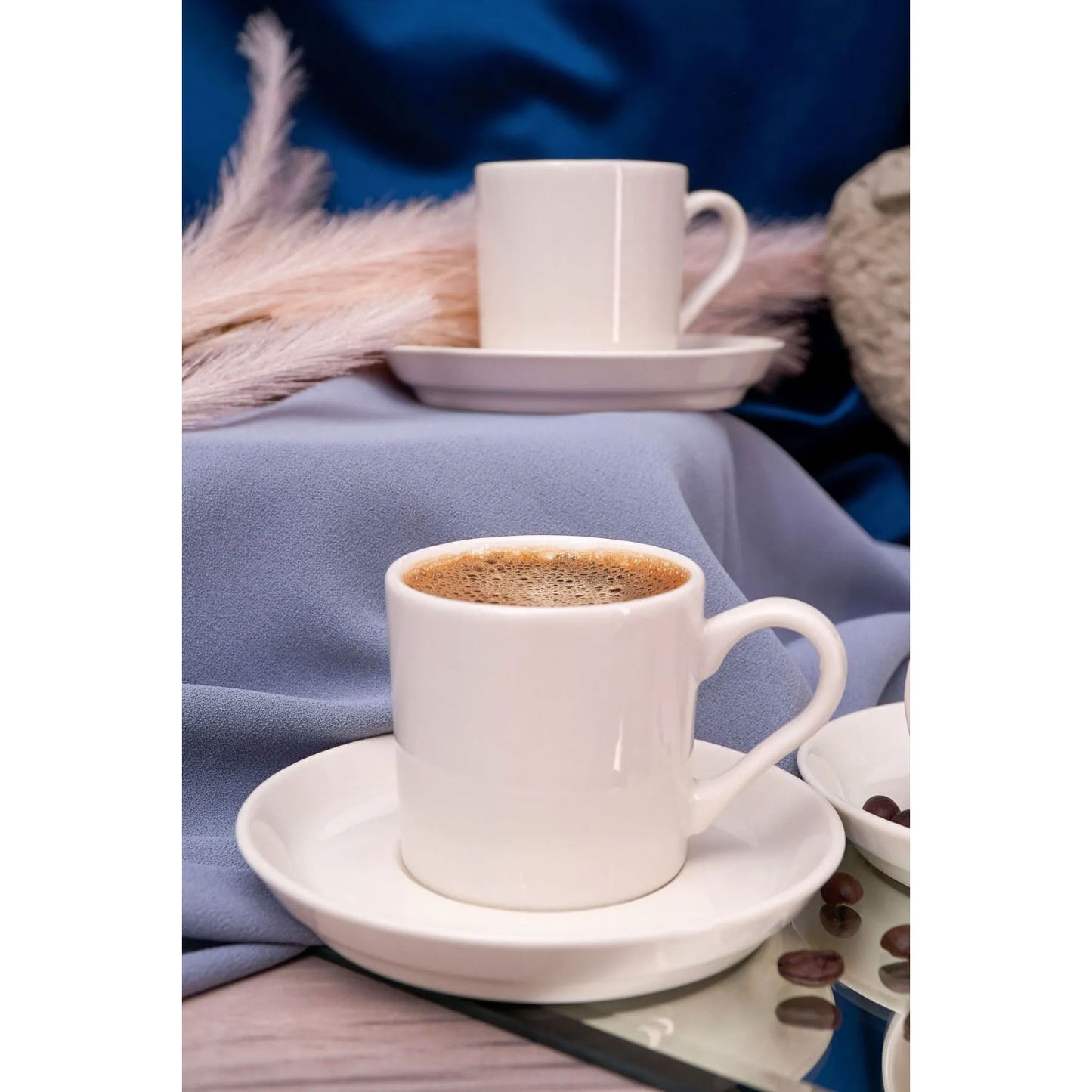 Klassische Espressotassen Set Cremeweiß 6 Personen