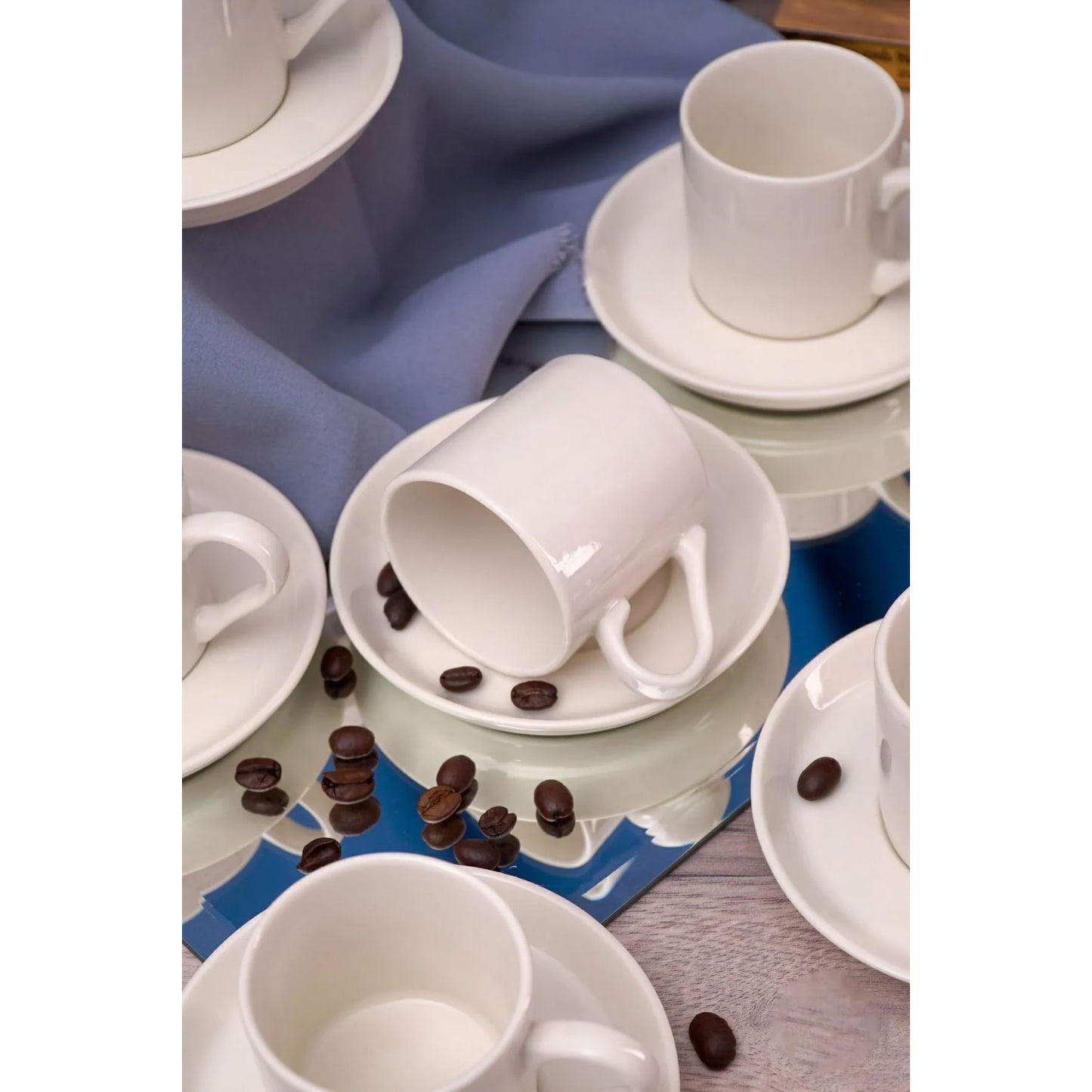 Klassische Espressotassen Set Cremeweiß 6 Personen