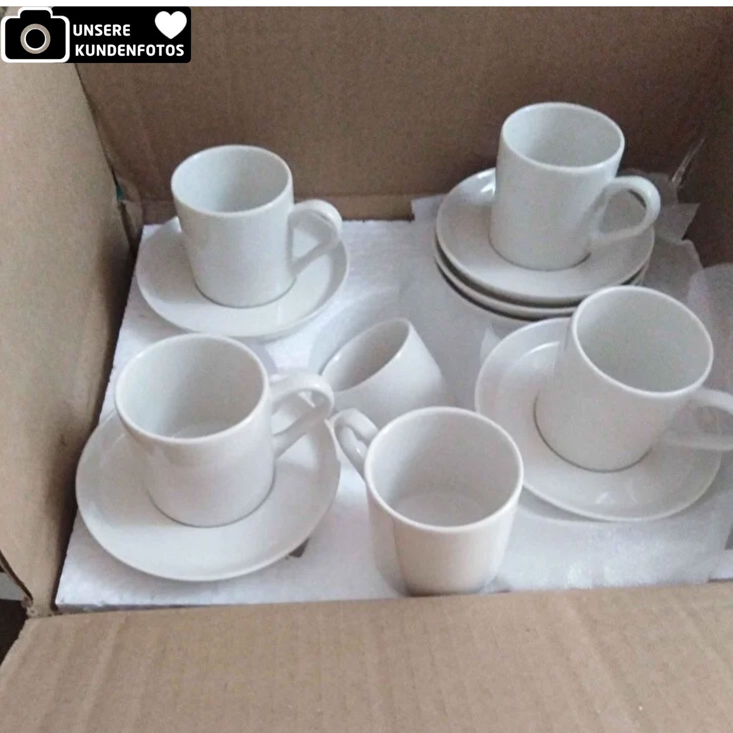 Klassische Espressotassen Set Cremeweiß 6 Personen
