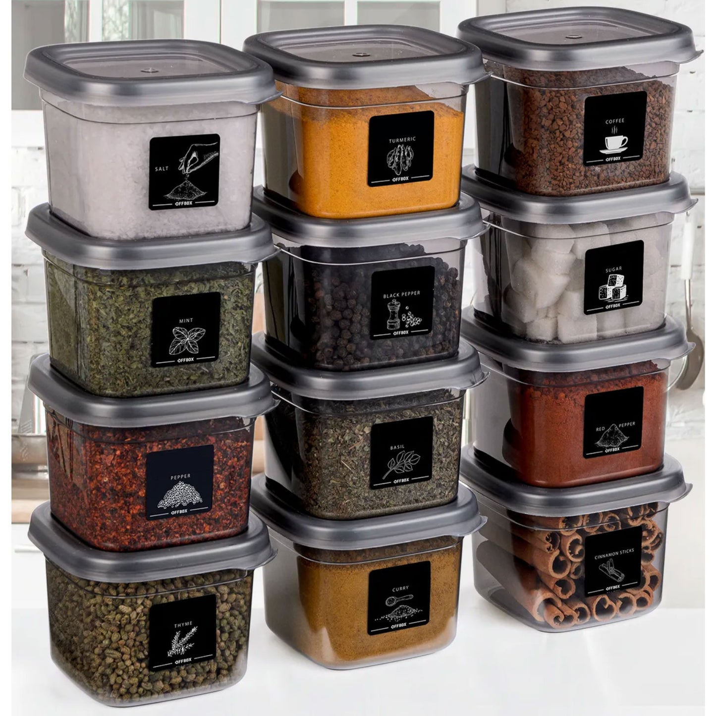 Gewürzdosen Set 12-Teilig 550ml