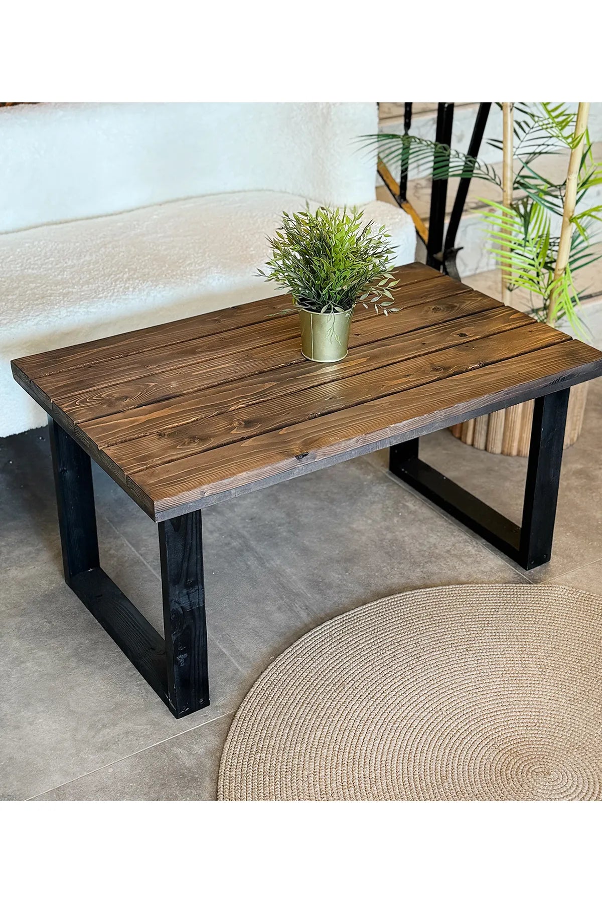 Rustik Holz Couchtisch – Skandinavisches Retro-Design